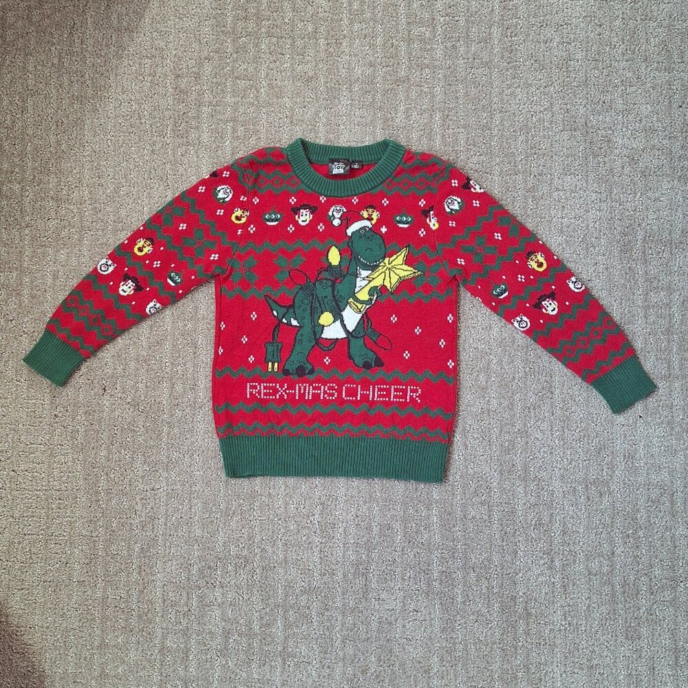 Disney Toy Story Rex Christmas Sweater Size 4T 🦖🎄